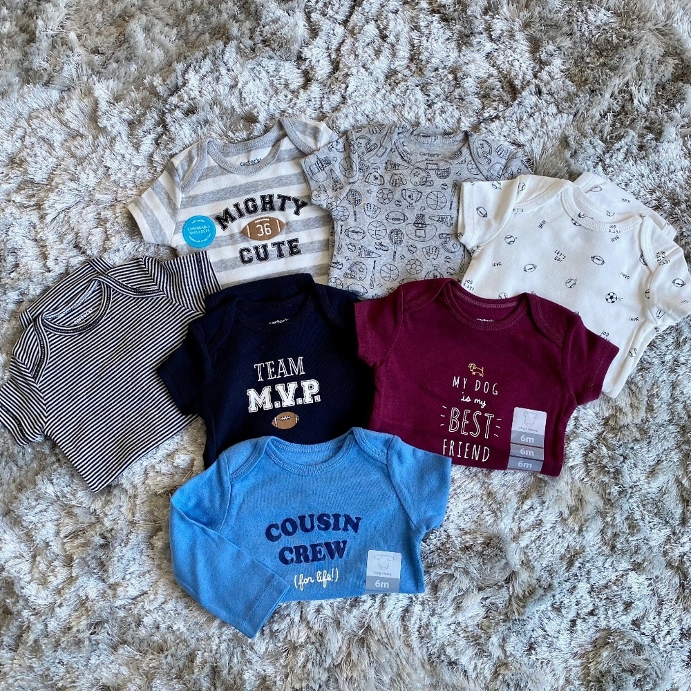 Carter's 7 Piece Baby Bodysuit Set NWT Size 6 Months